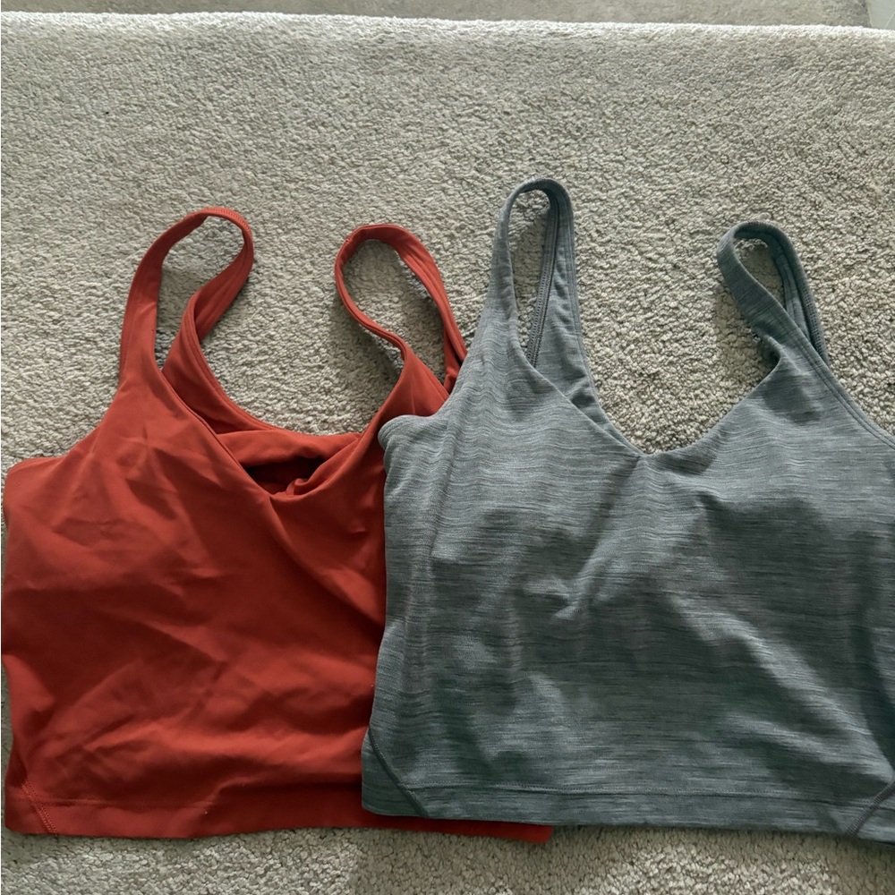 Orangeand Gray Tank Tops